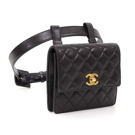 black vintage chanel mademoiselle bag|chanel vintage quilted waist bag.